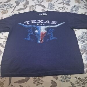 Texas USA Graphic Men's Shirt - Blue Mide22 De Anchox 29 De Largo